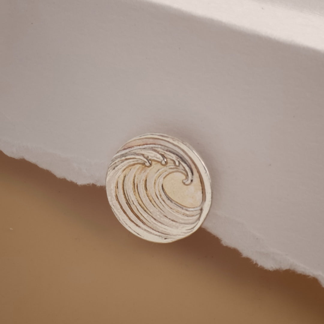 Wave Sterling Silver Tie Pin Ocean Inspired Men's Tie Tack Gift for Him