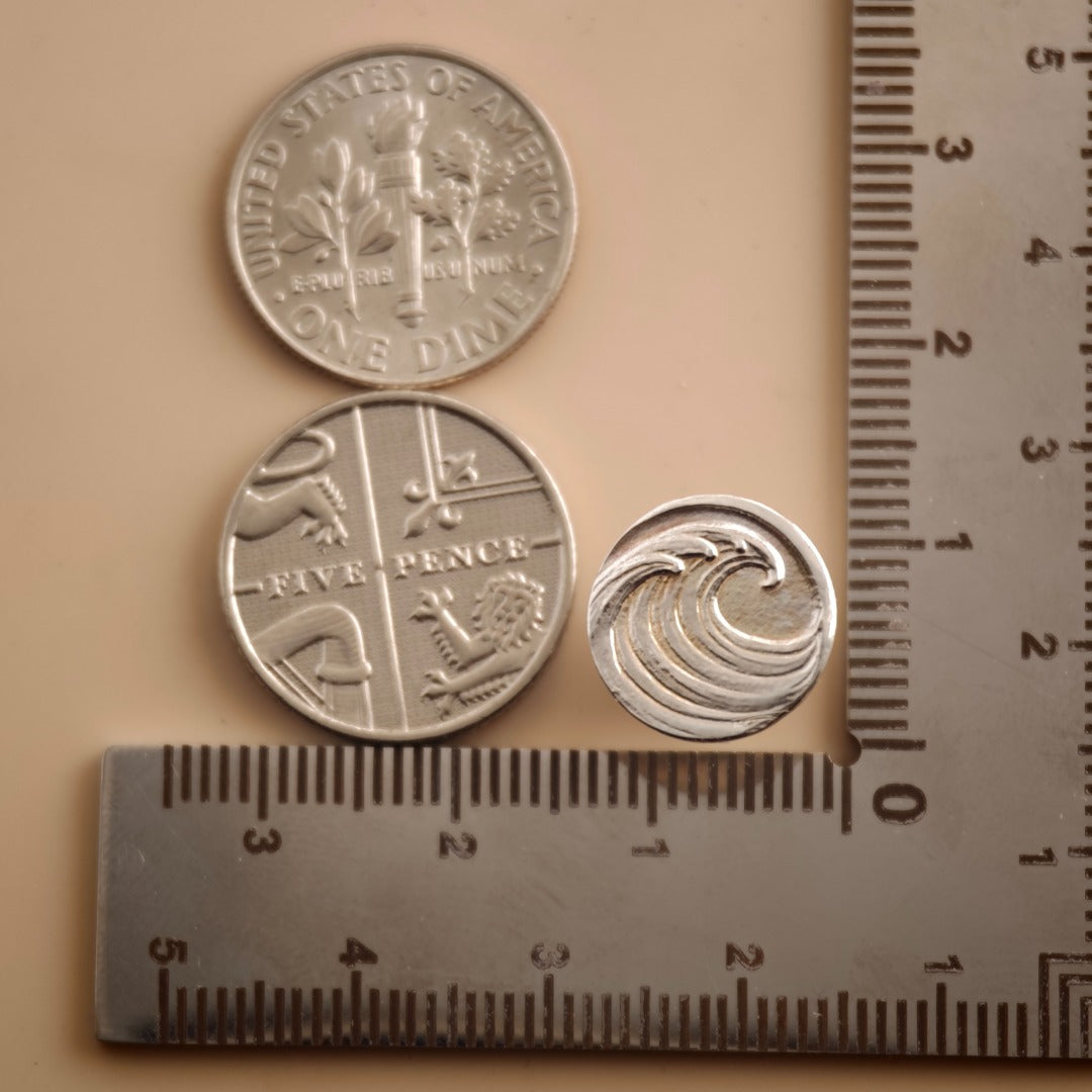 Wave Sterling Silver Tie Pin Ocean Inspired Men's Tie Tack Gift for Him