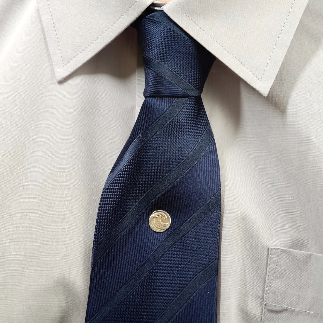 Wave Sterling Silver Tie Pin Ocean Inspired Men's Tie Tack Gift for Him
