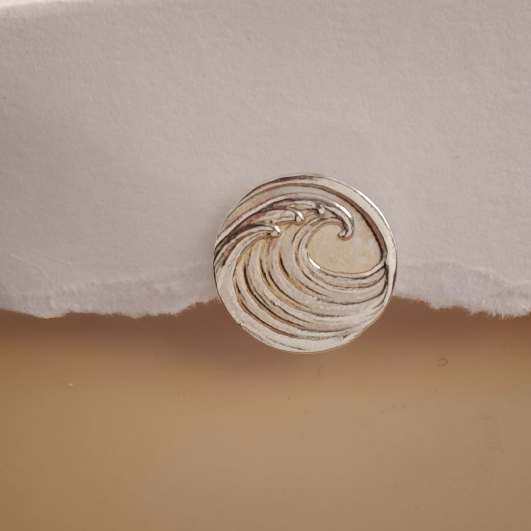 Wave Sterling Silver Tie Pin Ocean Inspired Men's Tie Tack Gift for Him