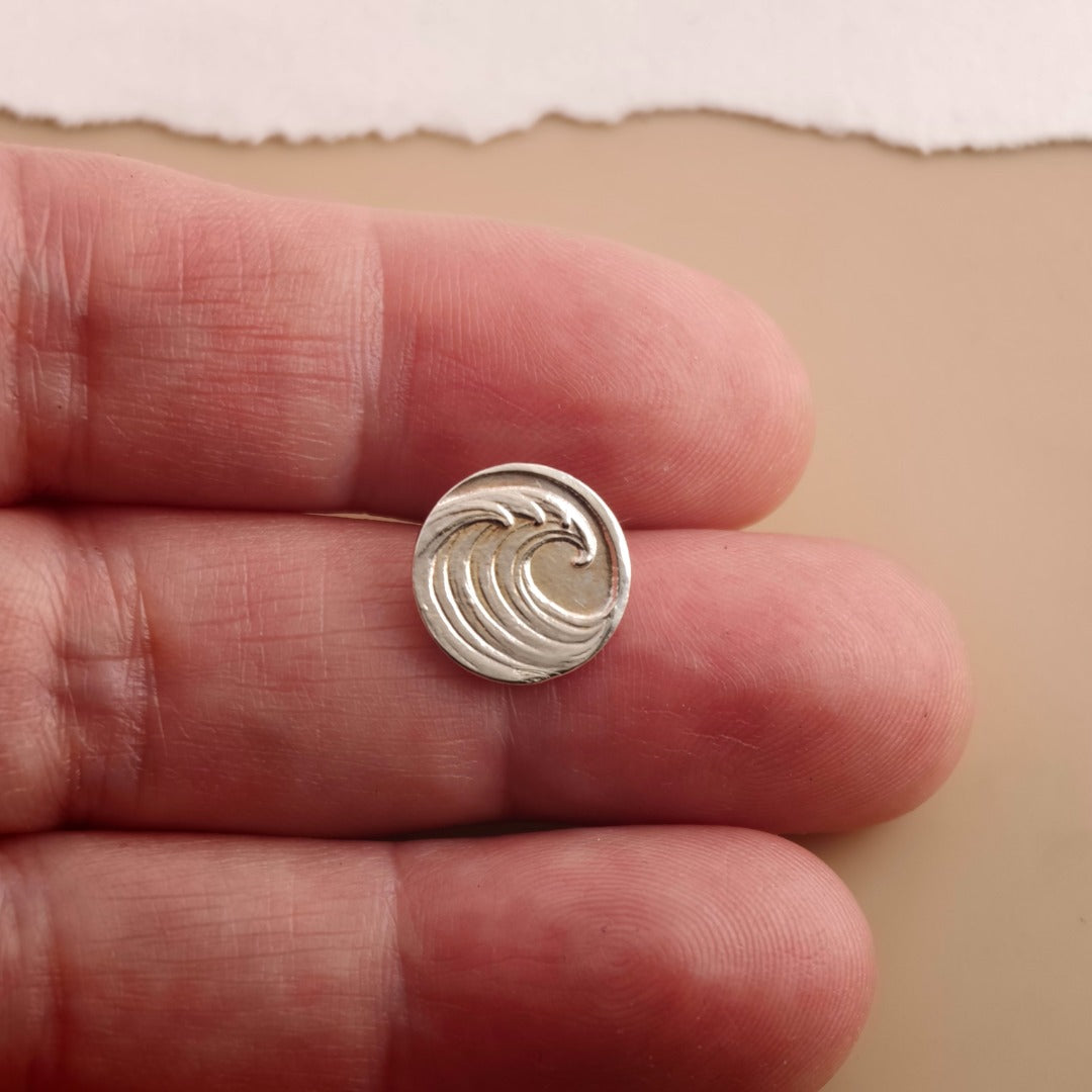 Wave Sterling Silver Tie Pin Ocean Inspired Men's Tie Tack Gift for Him