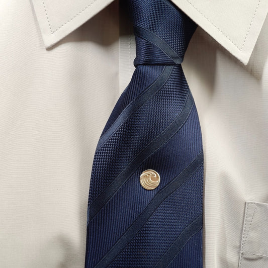 Wave Sterling Silver Tie Pin Ocean Inspired Men's Tie Tack Gift for Him