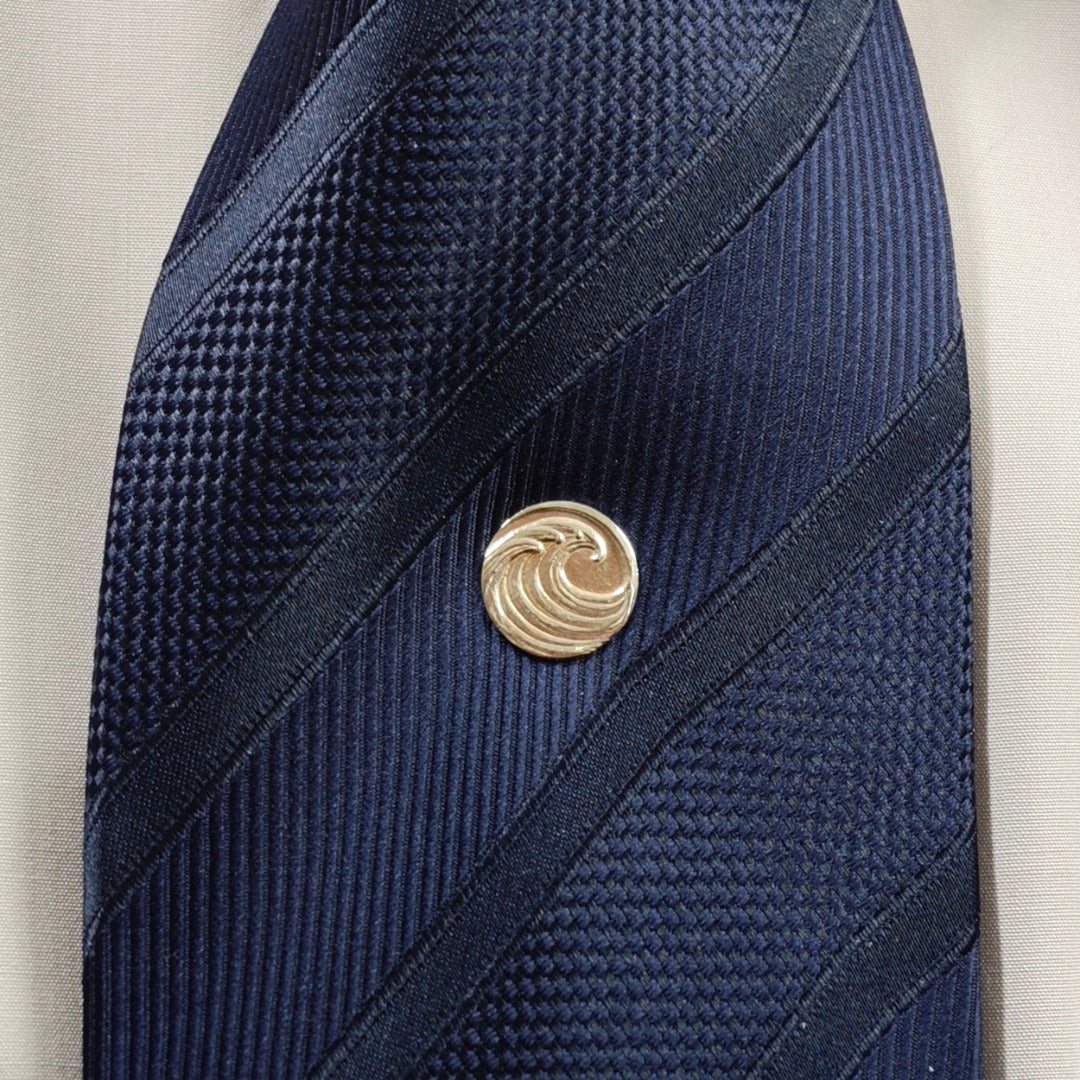 Wave Sterling Silver Tie Pin Ocean Inspired Men's Tie Tack Gift for Him