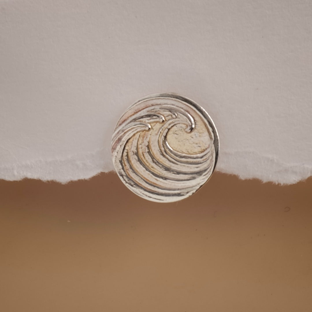 Wave Sterling Silver Tie Pin Ocean Inspired Men's Tie Tack Gift for Him