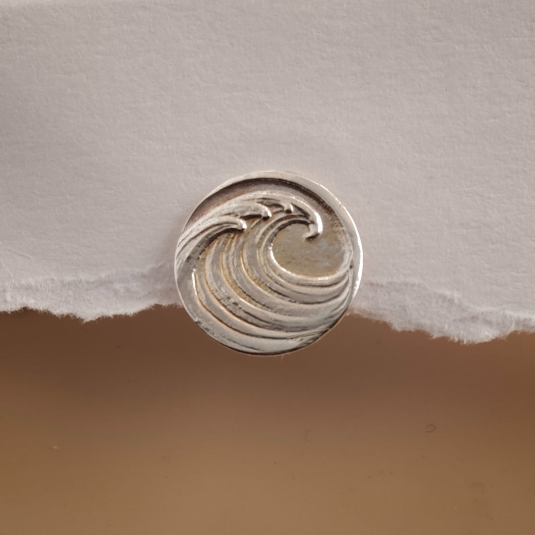 Wave Sterling Silver Tie Pin Ocean Inspired Men's Tie Tack Gift for Him