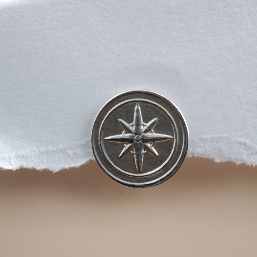 Compass Sterling Silver Tie Pin Travel Gift for Him Men's Tie Tack