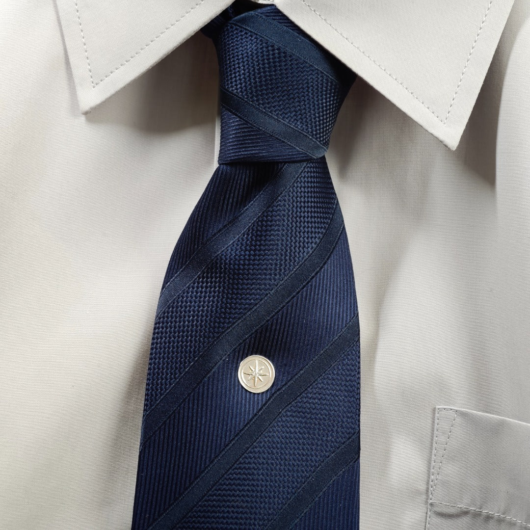 Compass Sterling Silver Tie Pin Travel Gift for Him Men's Tie Tack