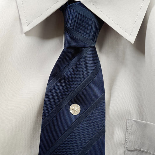 Compass Sterling Silver Tie Pin Travel Gift for Him Men's Tie Tack