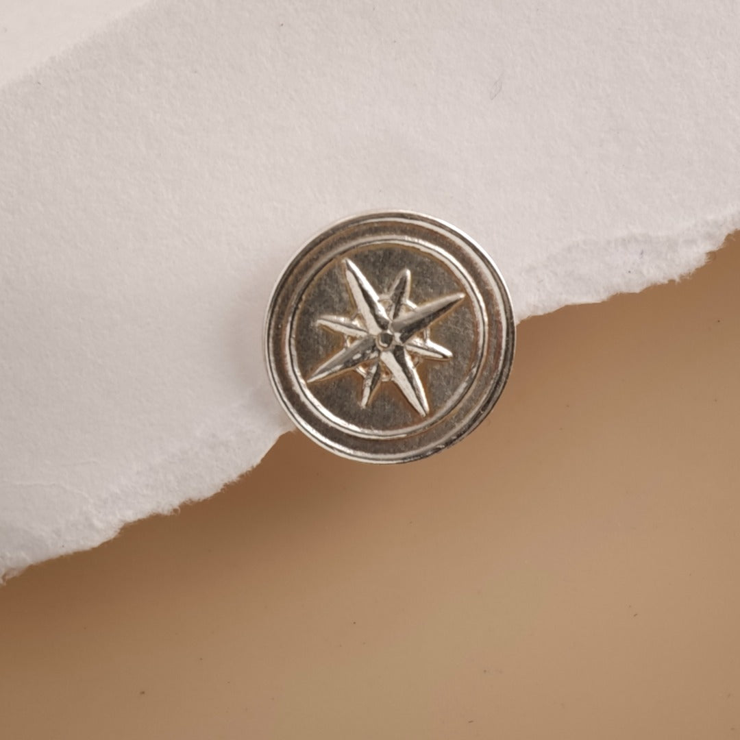 Compass Sterling Silver Tie Pin Travel Gift for Him Men's Tie Tack