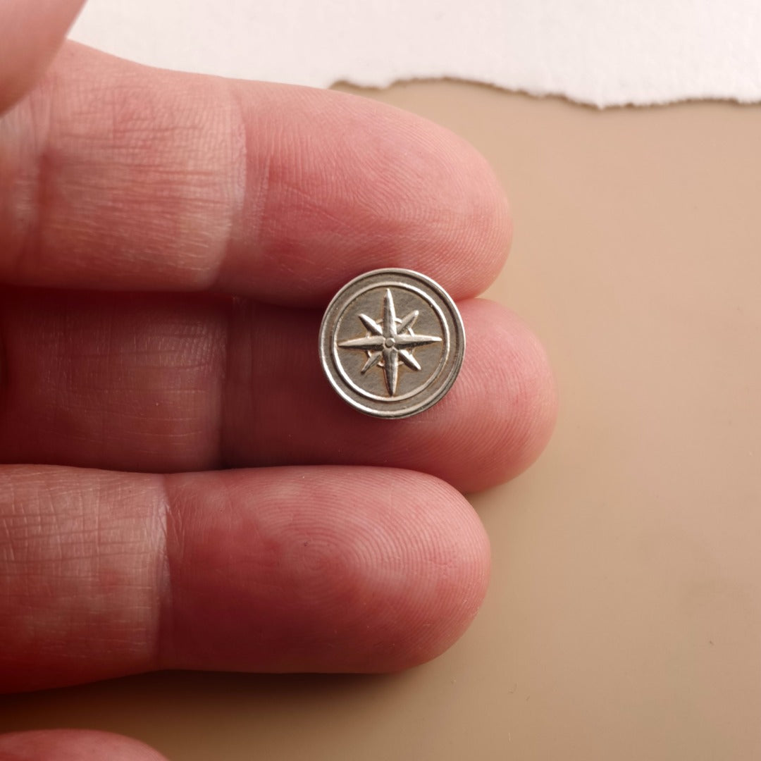Compass Sterling Silver Tie Pin Travel Gift for Him Men's Tie Tack