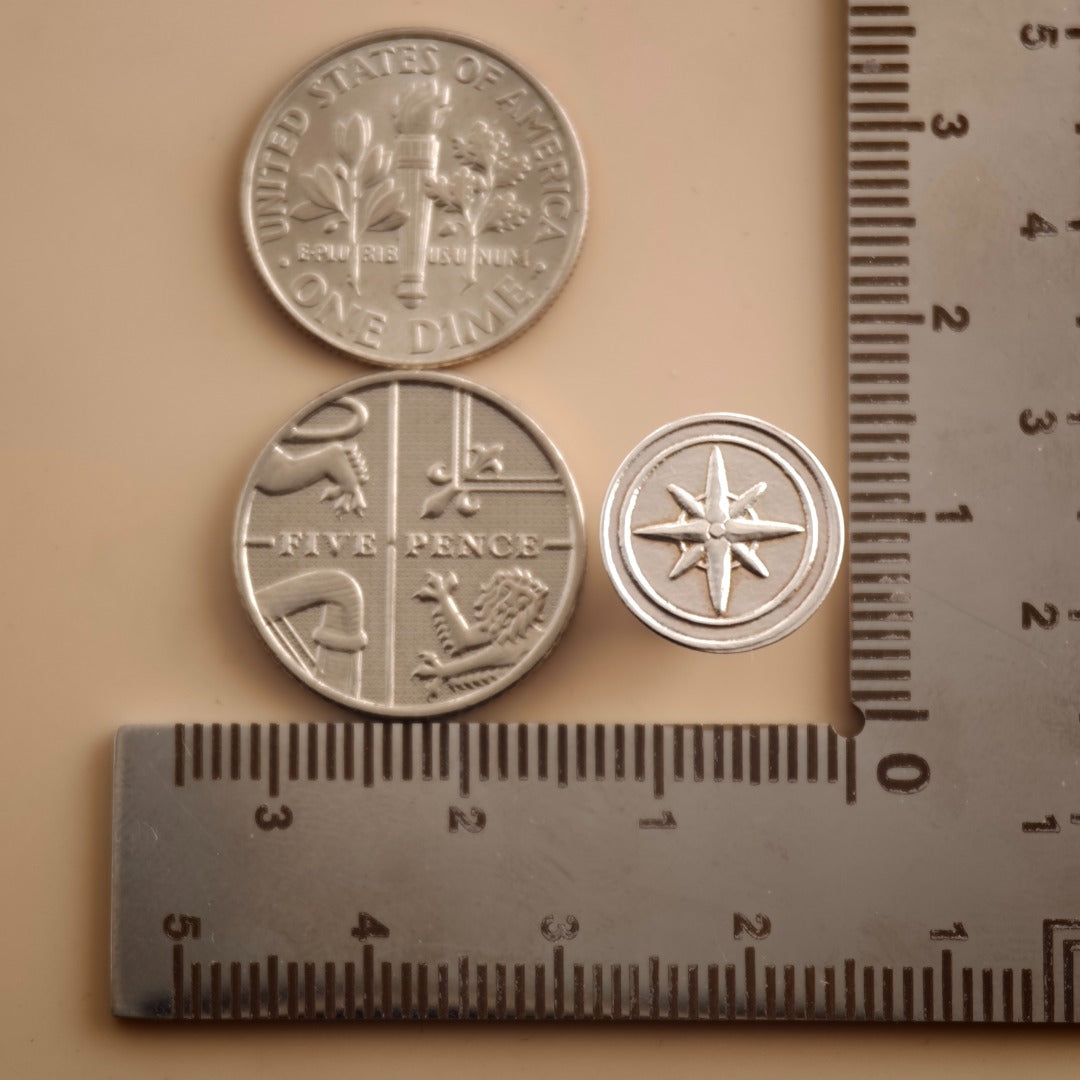 Compass Sterling Silver Tie Pin Travel Gift for Him Men's Tie Tack