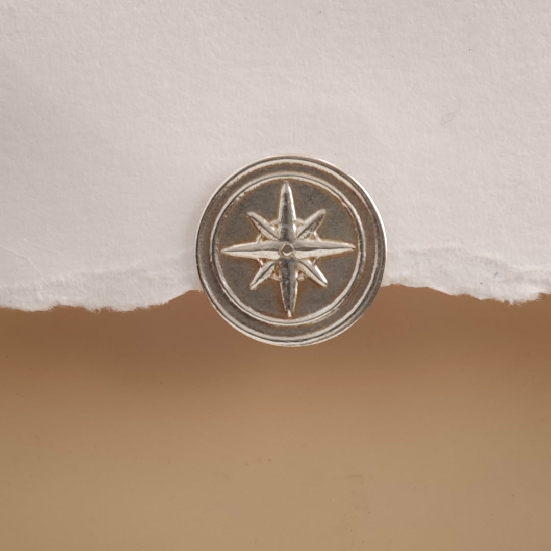 Compass Sterling Silver Tie Pin Travel Gift for Him Men's Tie Tack