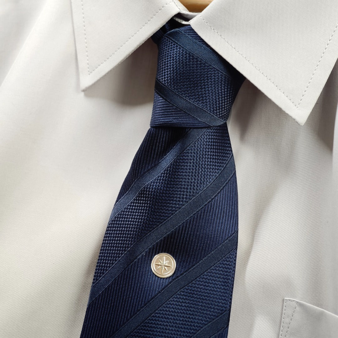 Compass Sterling Silver Tie Pin Travel Gift for Him Men's Tie Tack