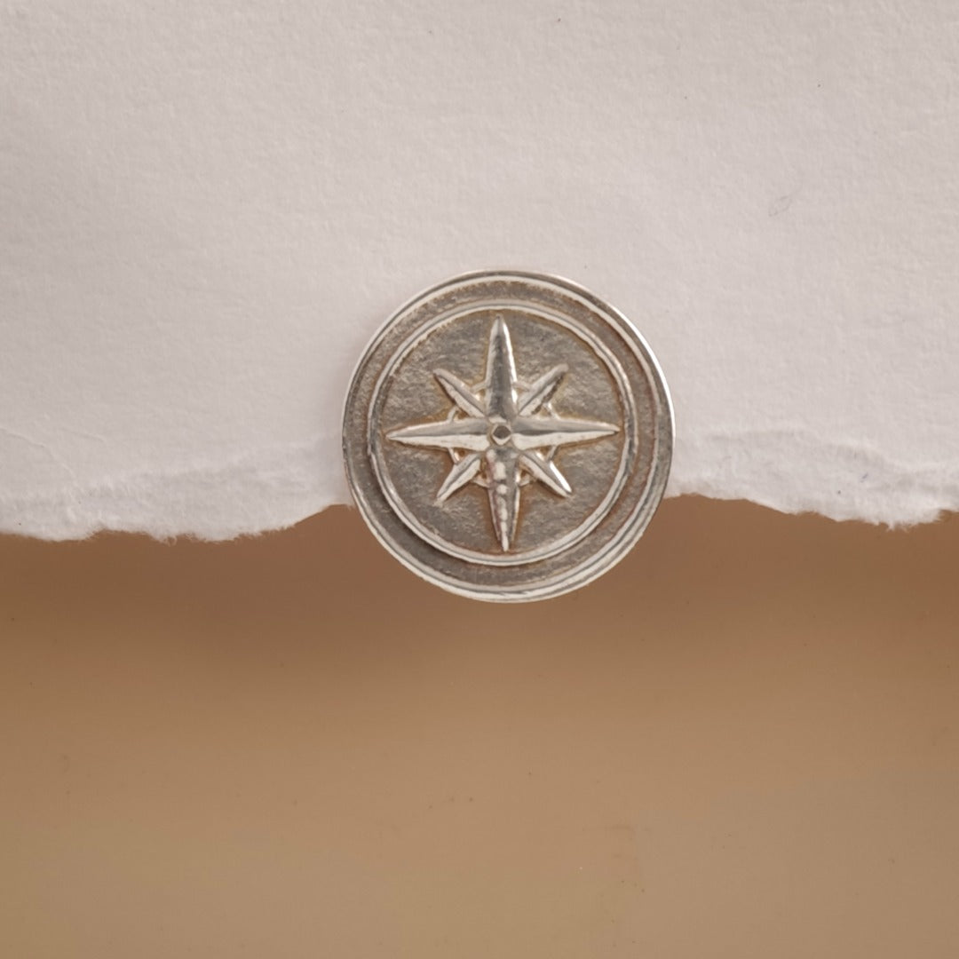 Compass Sterling Silver Tie Pin Travel Gift for Him Men's Tie Tack