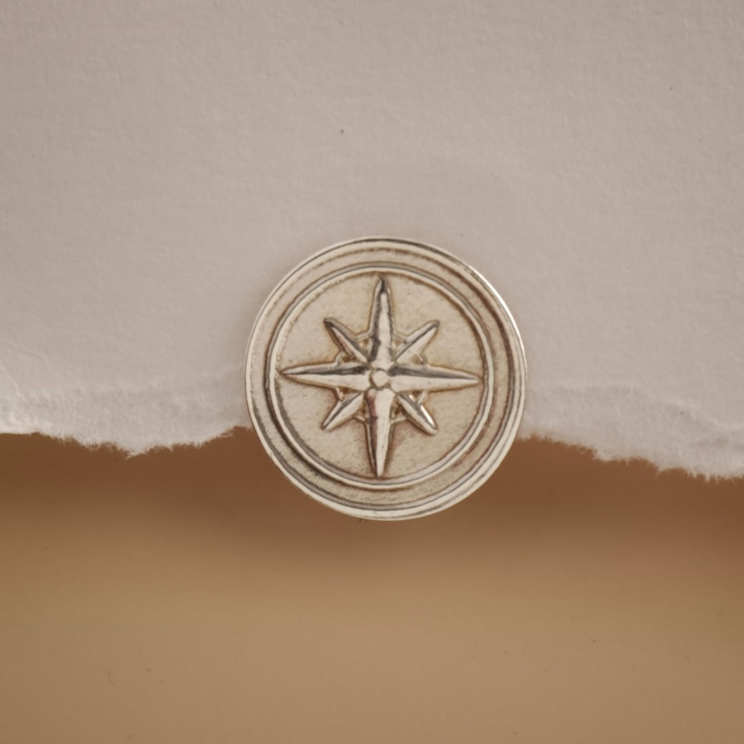 Compass Sterling Silver Tie Pin Travel Gift for Him Men's Tie Tack