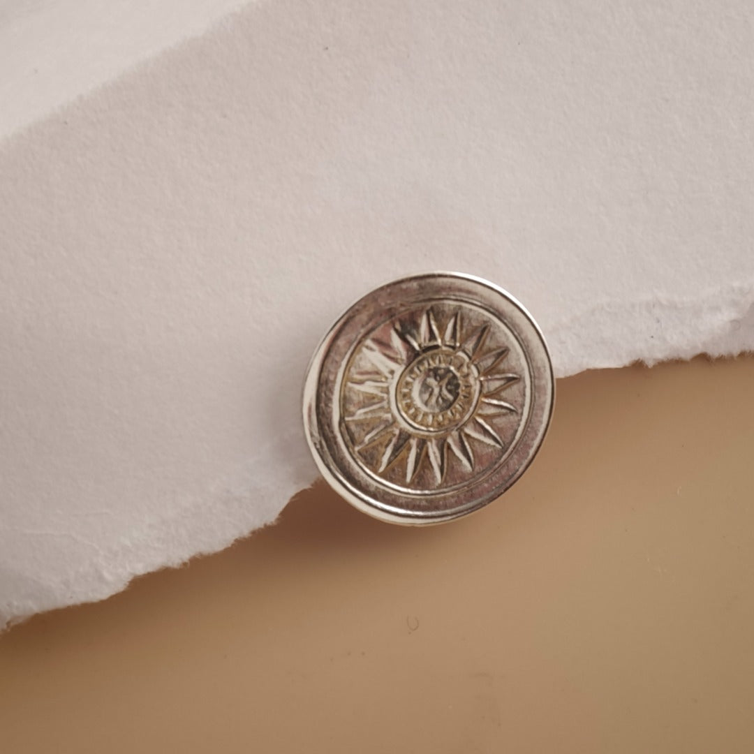 Sun Sterling Silver Tie Pin Symbolic Men's Tie Tack Gift for Him