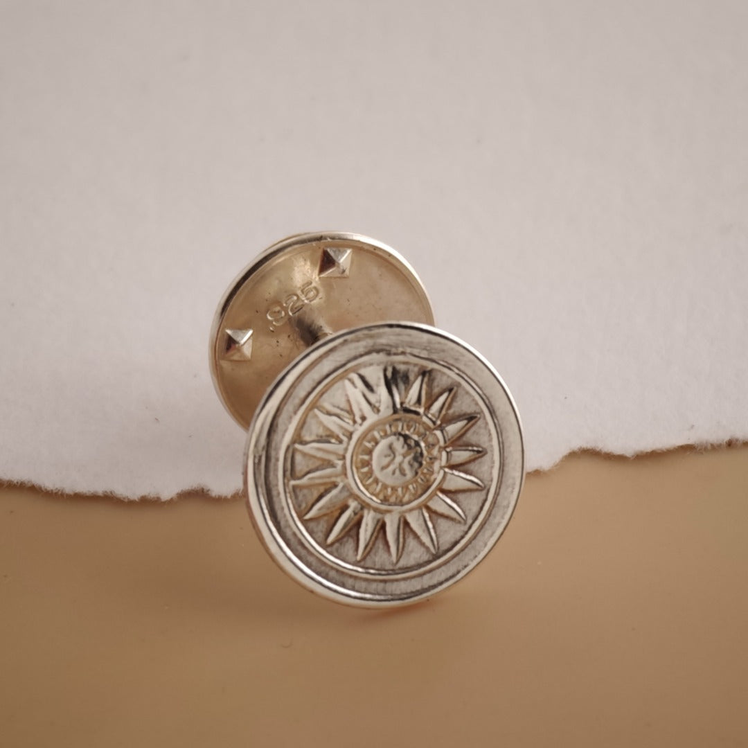 Sun Sterling Silver Tie Pin Symbolic Men's Tie Tack Gift for Him