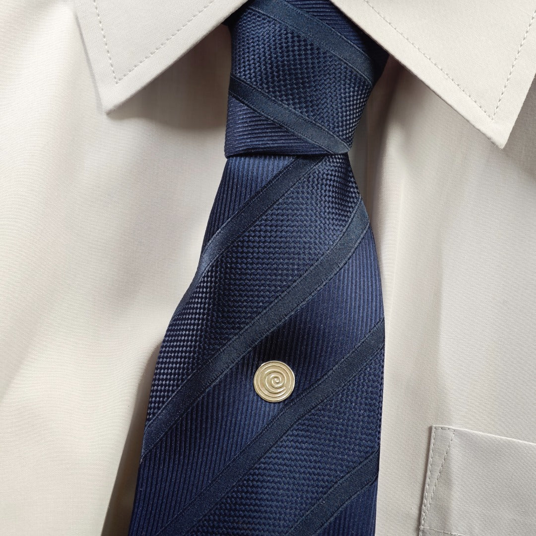 Swirl Sterling Silver Tie Pin Spiral Men's Tie Tack Meaningful Gift