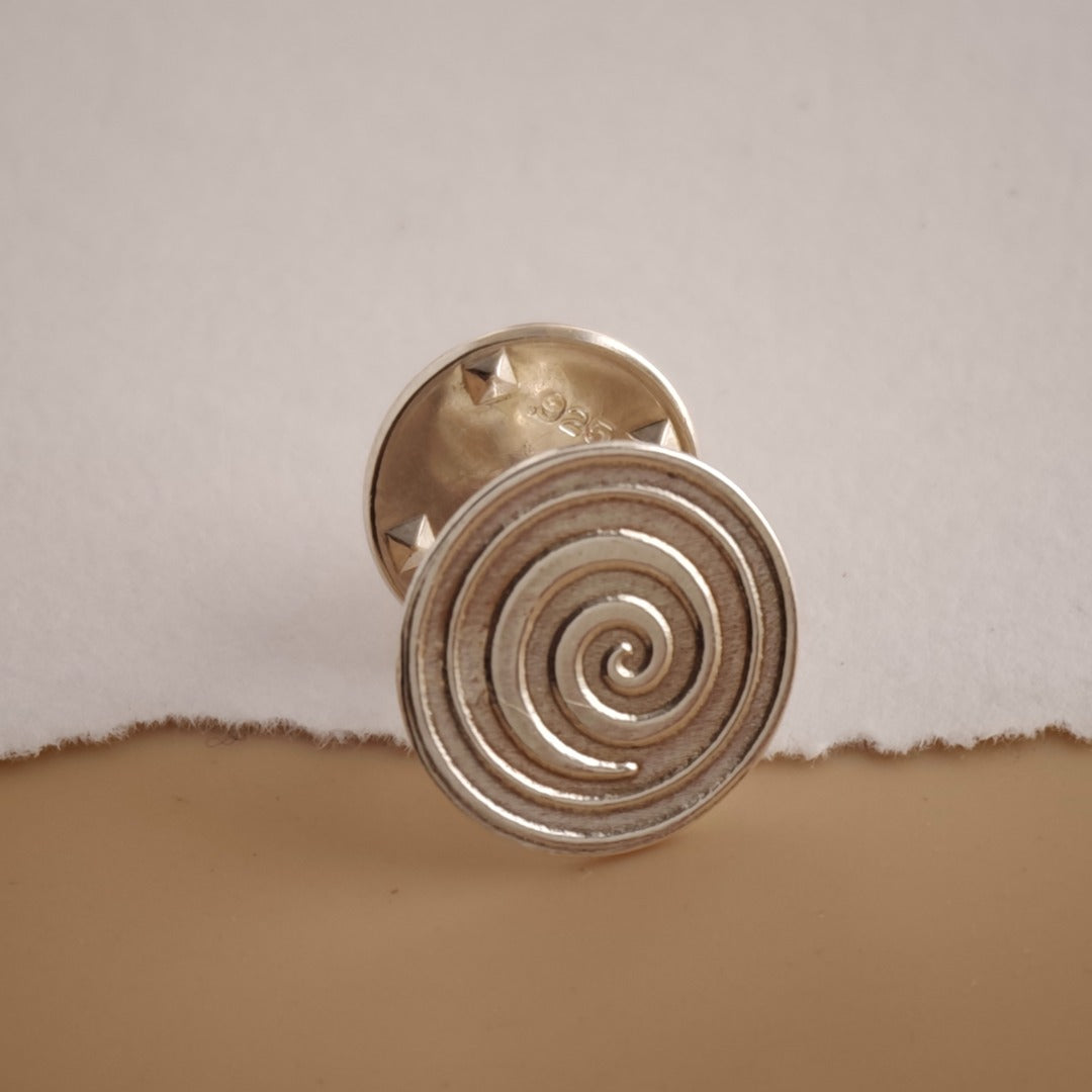 Swirl Sterling Silver Tie Pin Spiral Men's Tie Tack Meaningful Gift