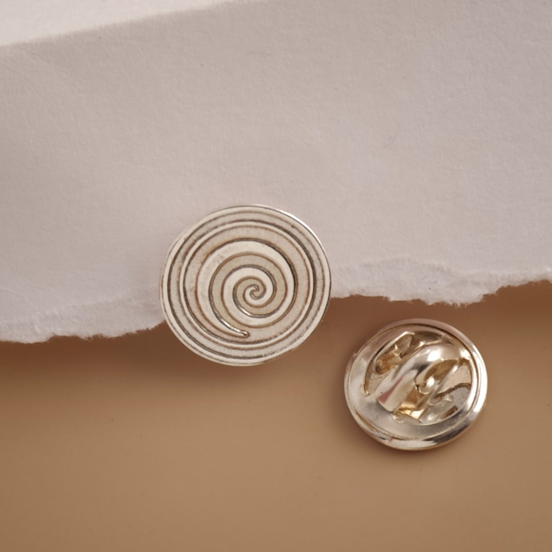 Swirl Sterling Silver Tie Pin Spiral Men's Tie Tack Meaningful Gift