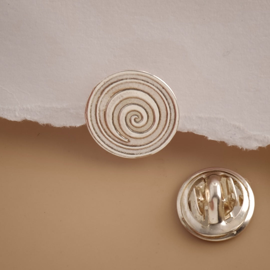 Swirl Sterling Silver Tie Pin Spiral Men's Tie Tack Meaningful Gift