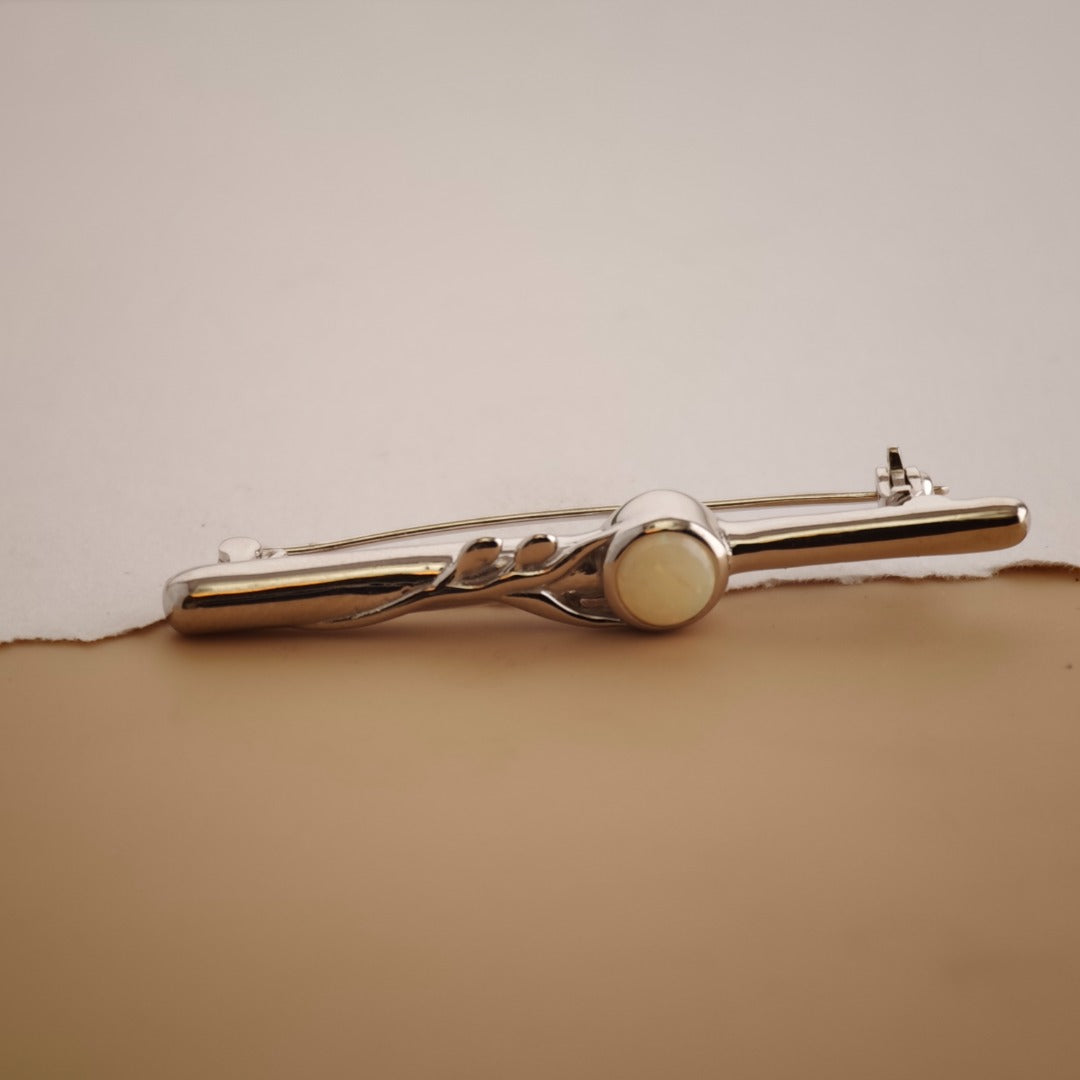Opal Sterling Silver Bar Brooch