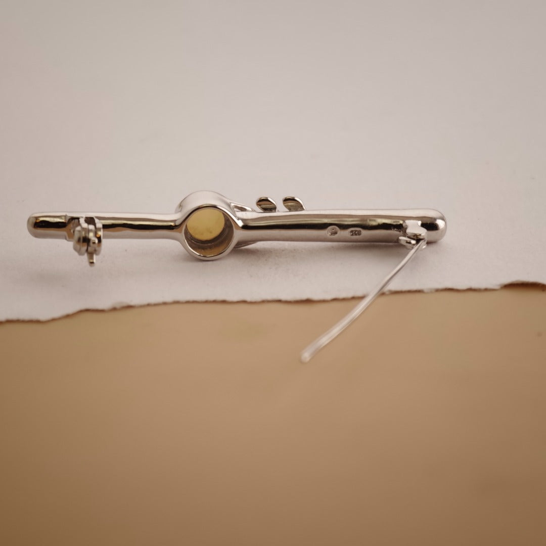 Opal Sterling Silver Bar Brooch