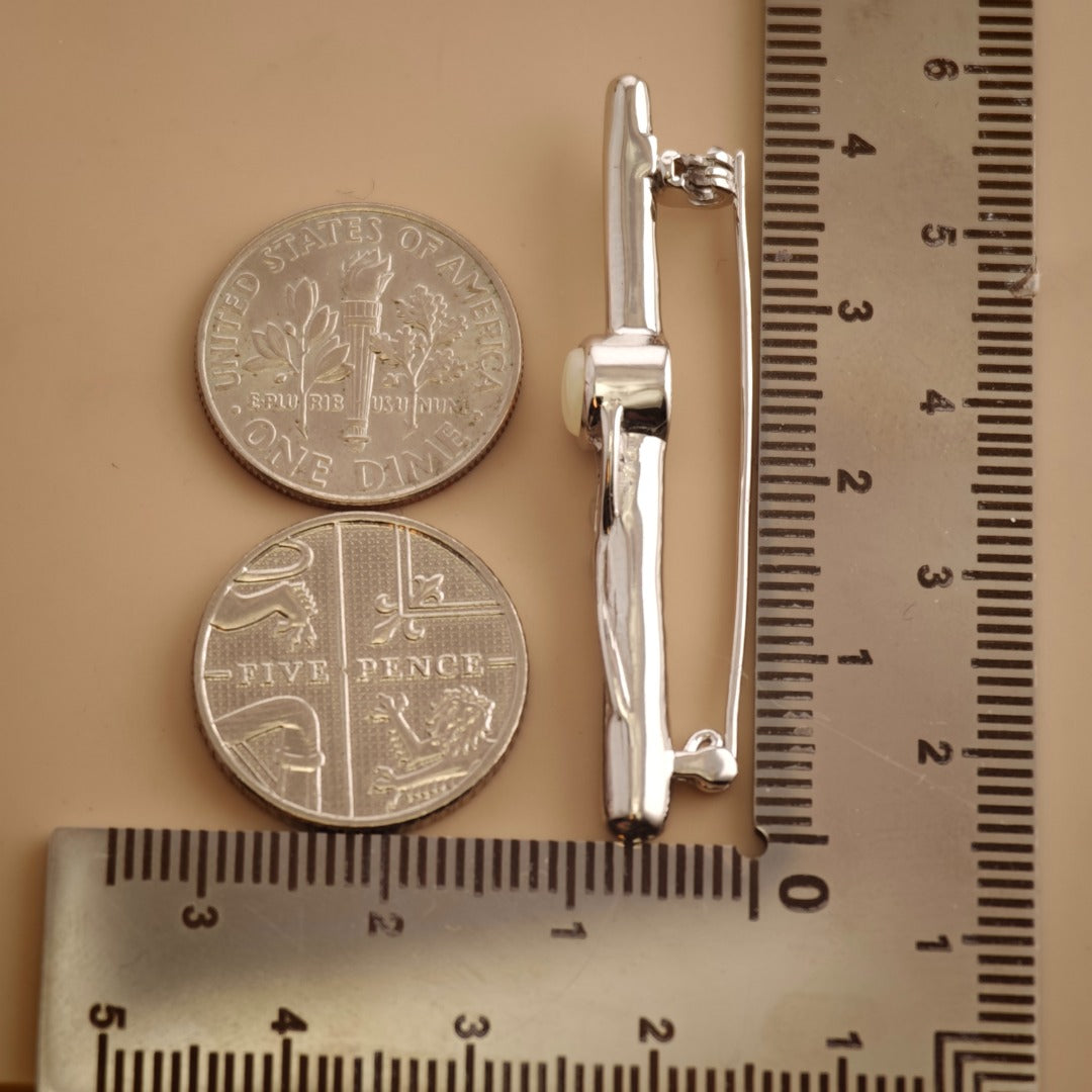 Opal Sterling Silver Bar Brooch