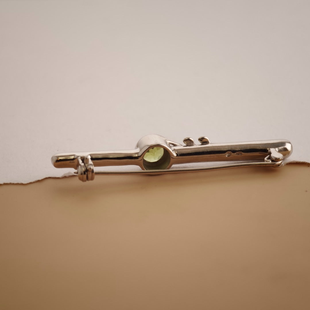 Opal Sterling Silver Bar Brooch