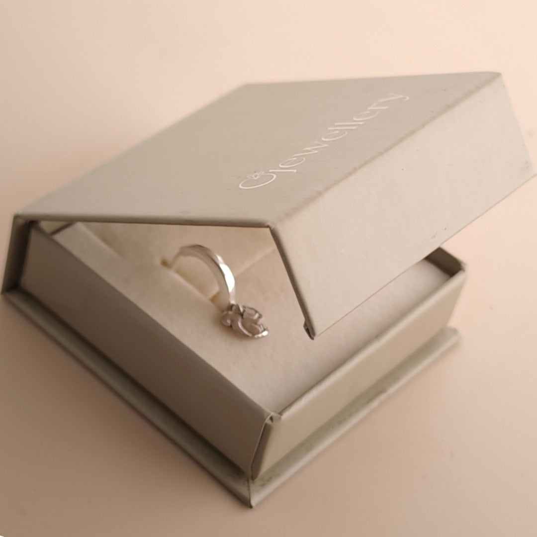 Squirrel and Acorn Engraved Sterling Silver Huggie Earrings