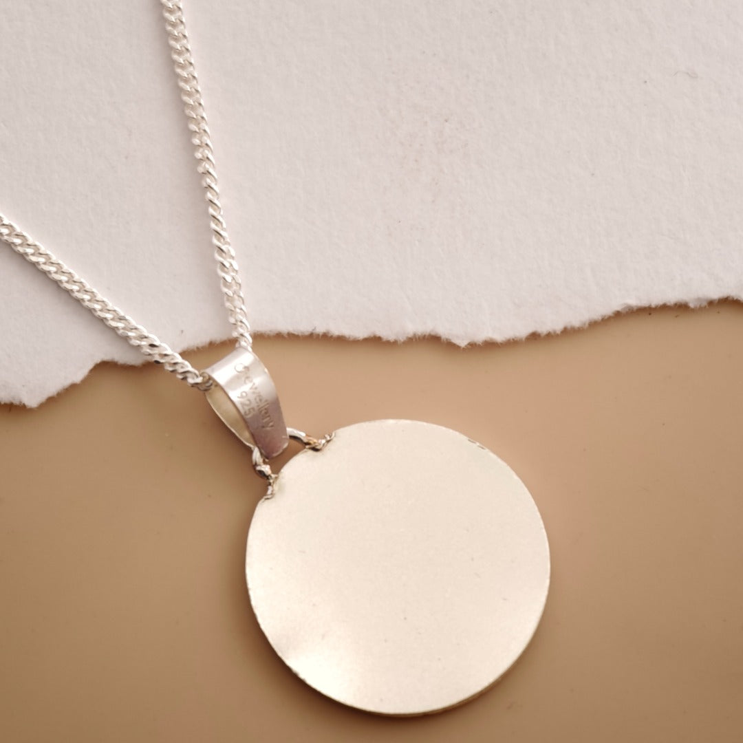 Koala Engraved Sterling Silver Coin Necklace