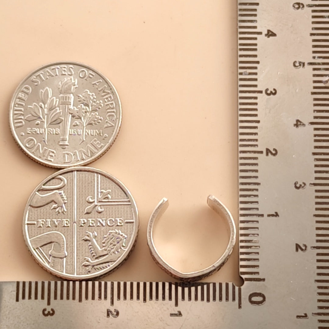 Oak & Acorn Engraved Sterling Silver Ear Cuff