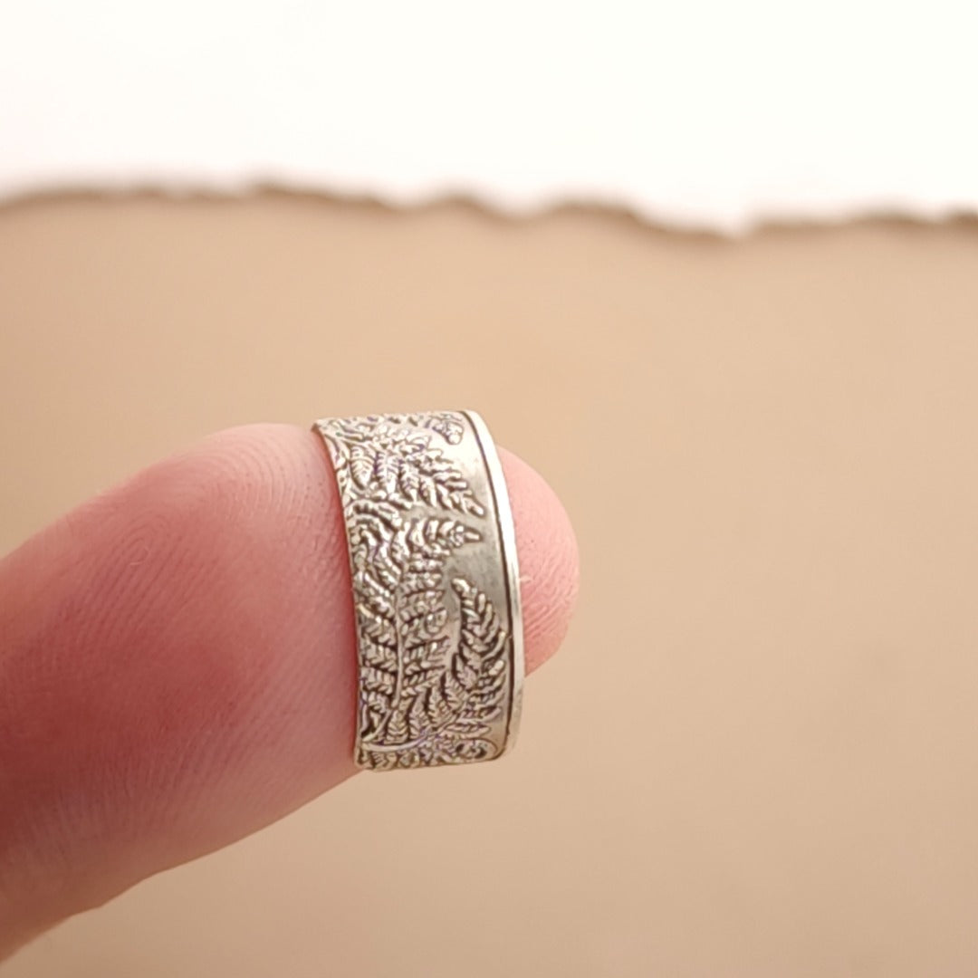 Fern Engraved Sterling Silver Ear Cuff
