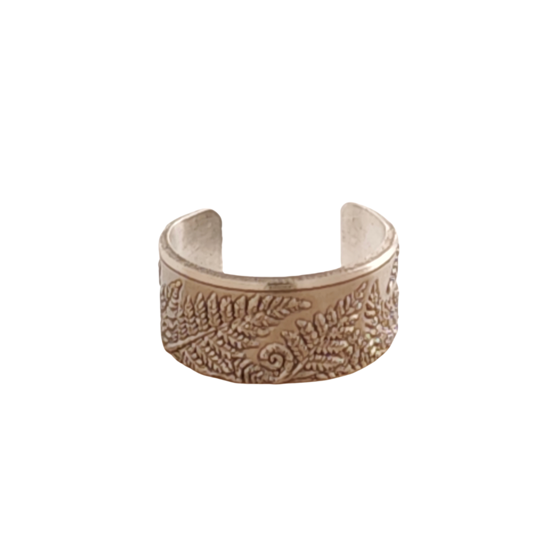 Fern Engraved Sterling Silver Ear Cuff