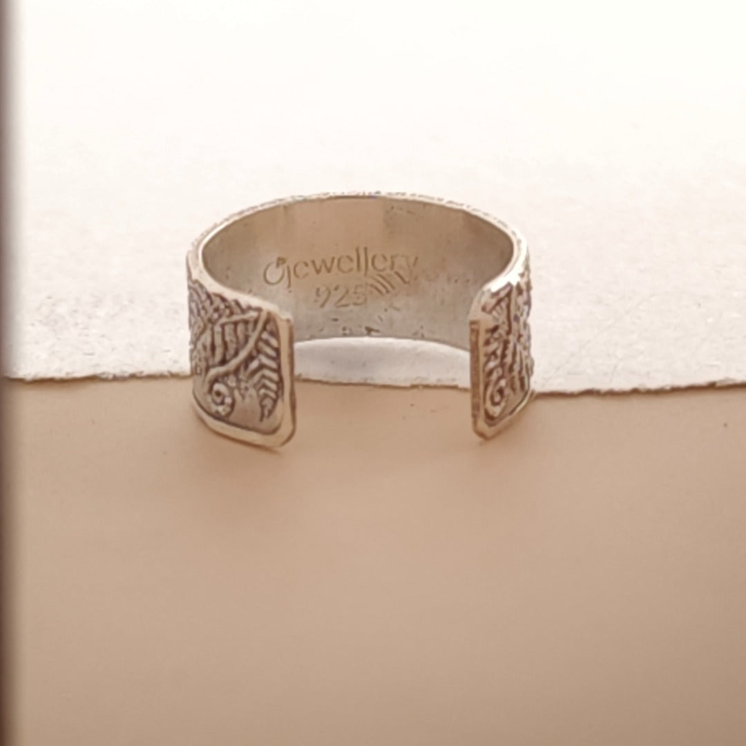 Fern Engraved Sterling Silver Ear Cuff
