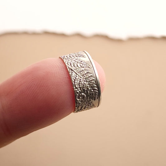 Fern Engraved Sterling Silver Ear Cuff