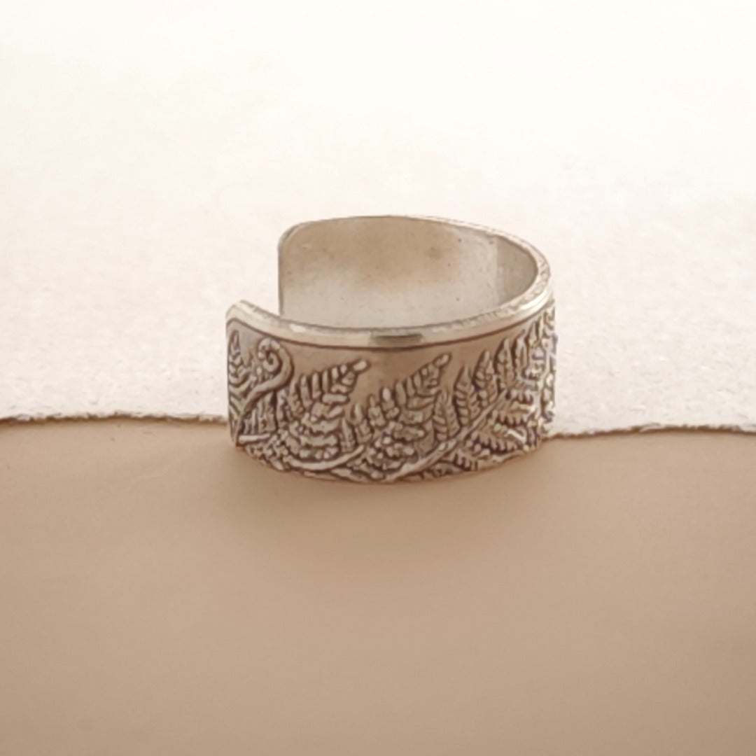 Fern Engraved Sterling Silver Ear Cuff