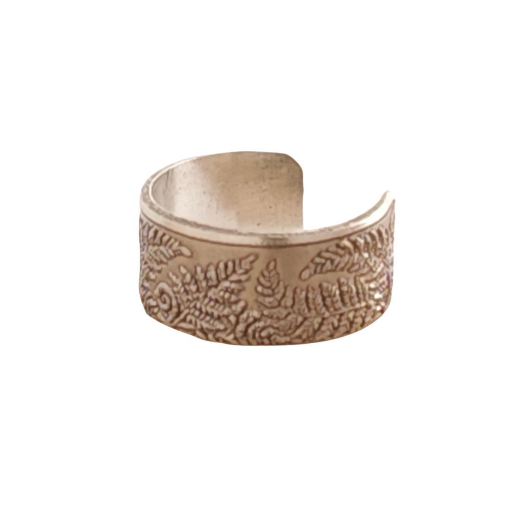 Fern Engraved Sterling Silver Ear Cuff