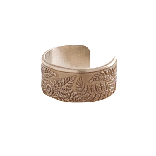 Fern Engraved Sterling Silver Ear Cuff