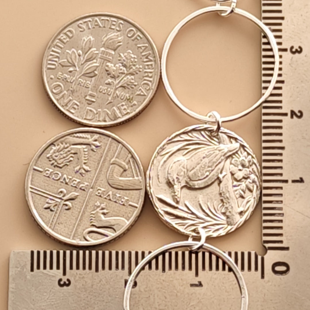 Kingfisher Engraved Sterling Silver Coin Bracelet