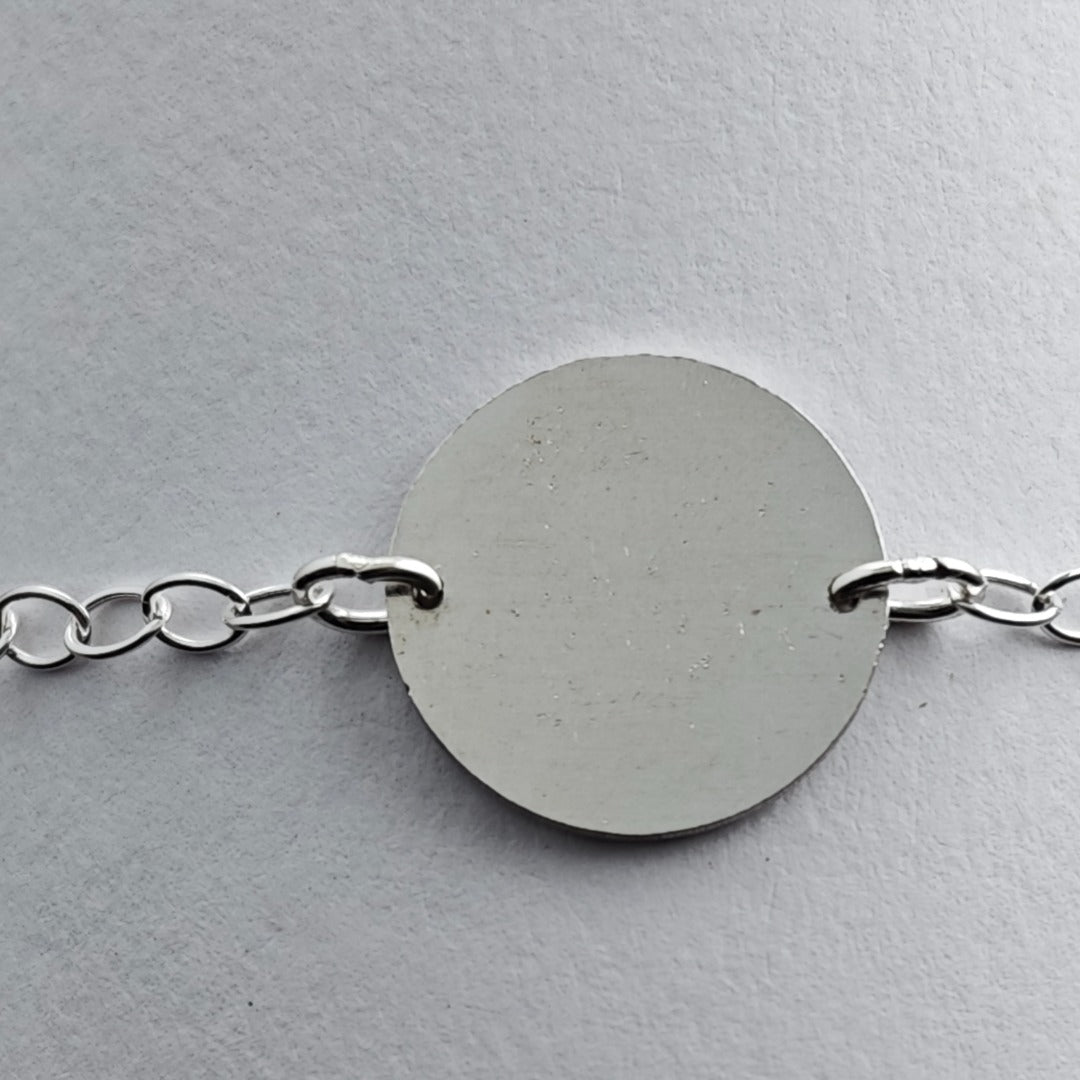 Squirrel Engraved Sterling Silver Coin Bracelet