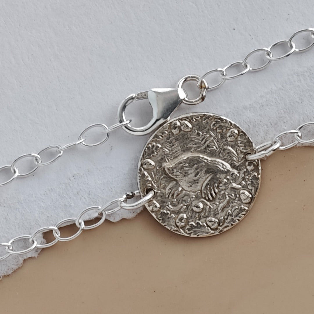 Mole coin bracelet - alternate angle