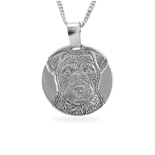 Patterdale Terrier Engraved Sterling Silver Coin Necklace