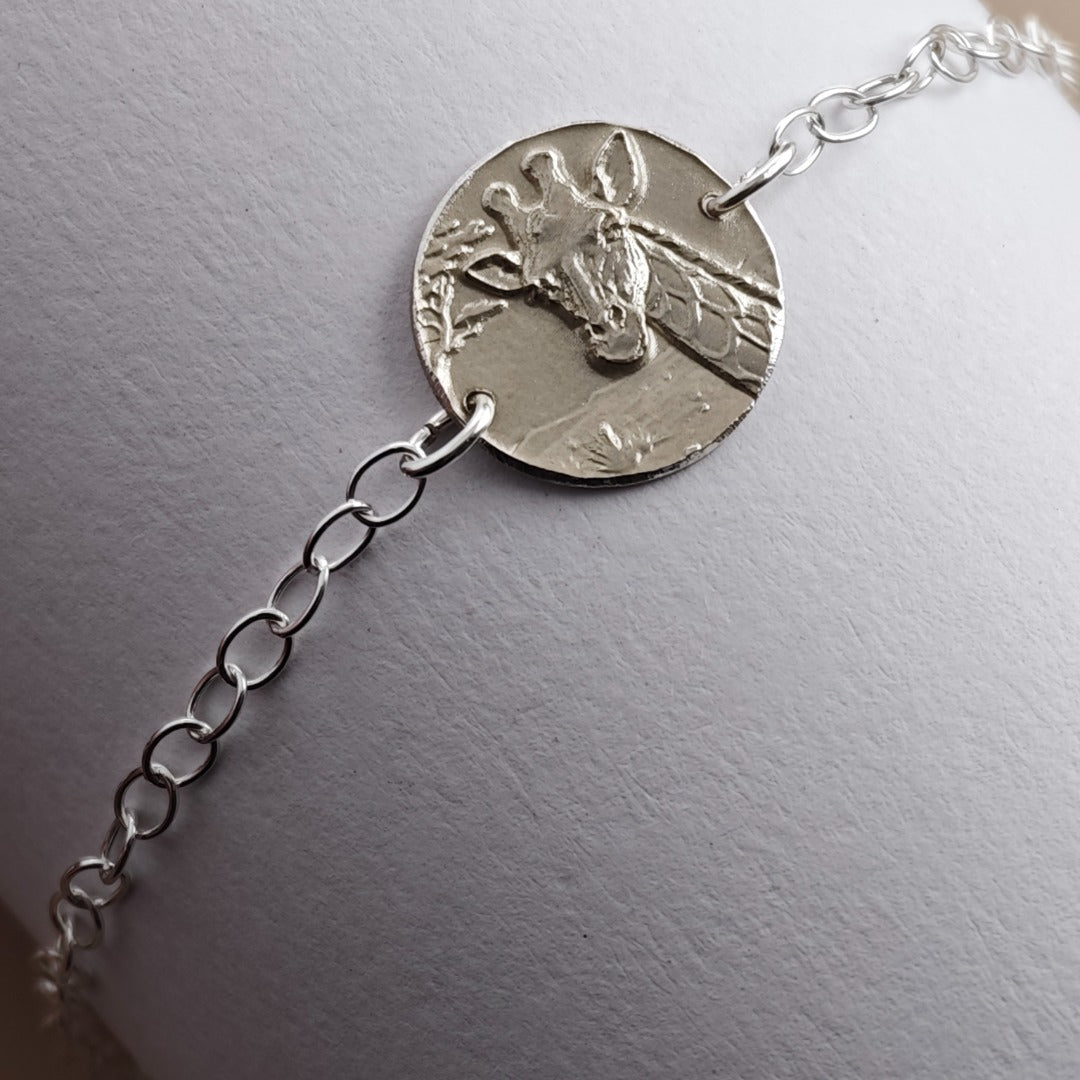 Giraffe coin bracelet - personalised reverse