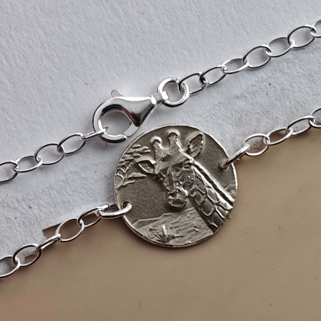 Giraffe coin bracelet - alternate angle