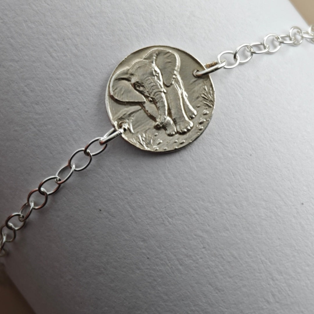 Elephant coin bracelet - personalised reverse