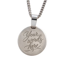Custom Engraved Pendant, Personalised Silver Necklace, Handcrafted in the UK