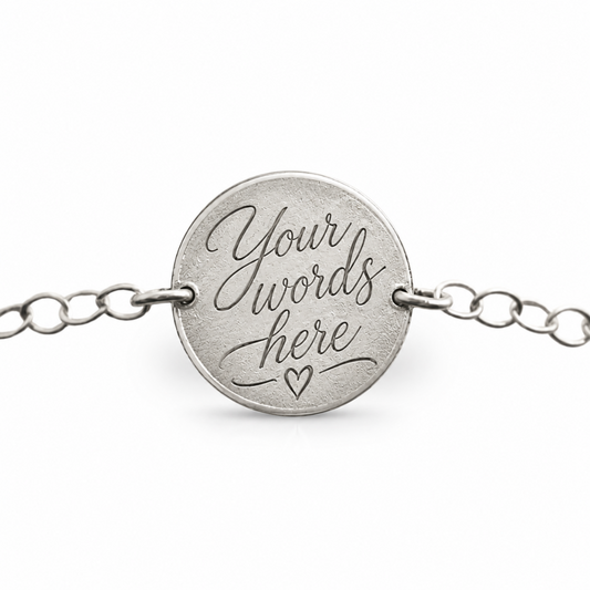 Custom Engraved Bracelet, Personalised Silver Bracelet, Handcrafted in the UK