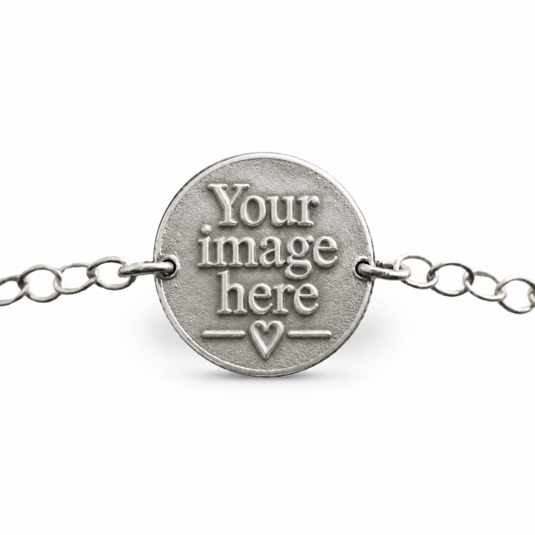 Custom Embossed Bracelet, Personalised Silver Bracelet, Handcrafted in the UK