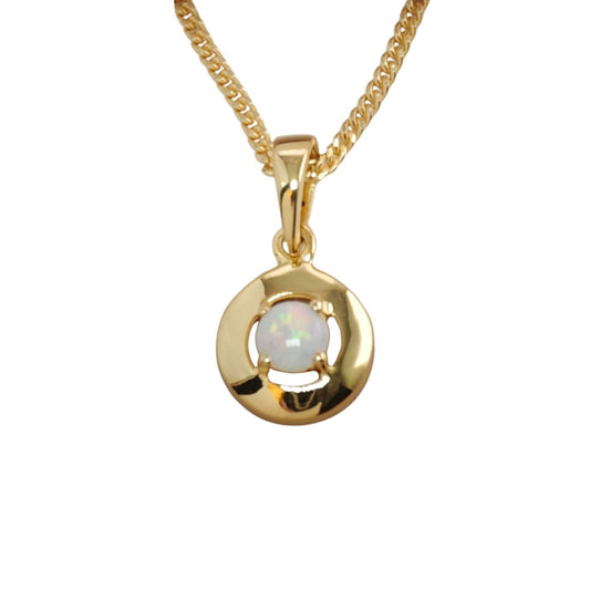 Opal Sterling Silver Minimalist Pendant Natural White Gemstone Variations